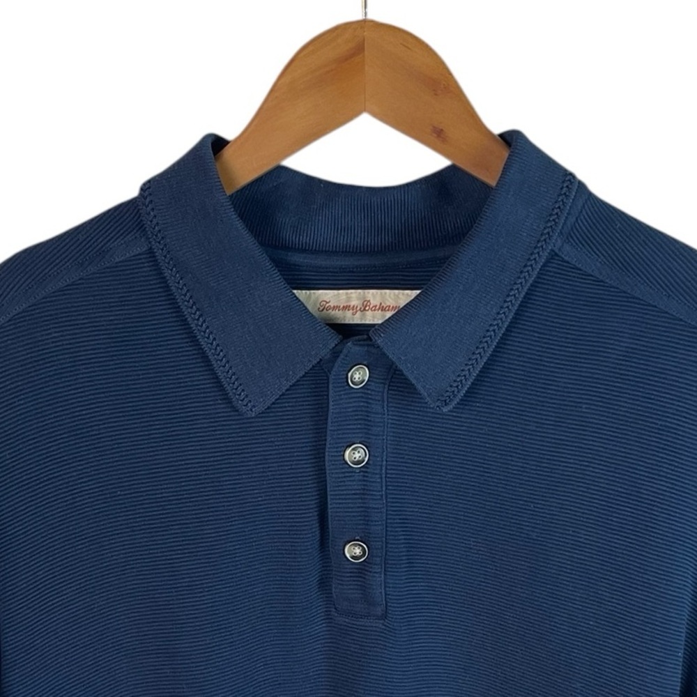 PO51 Mens Tommy Bahama Knit SILK Blend Designer Polo Shirt XL - Picture 2 of 4
